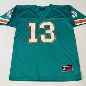 🐬 Vintage Miami Dolphins Logo Athletic Teal Jersey Marino Number 13